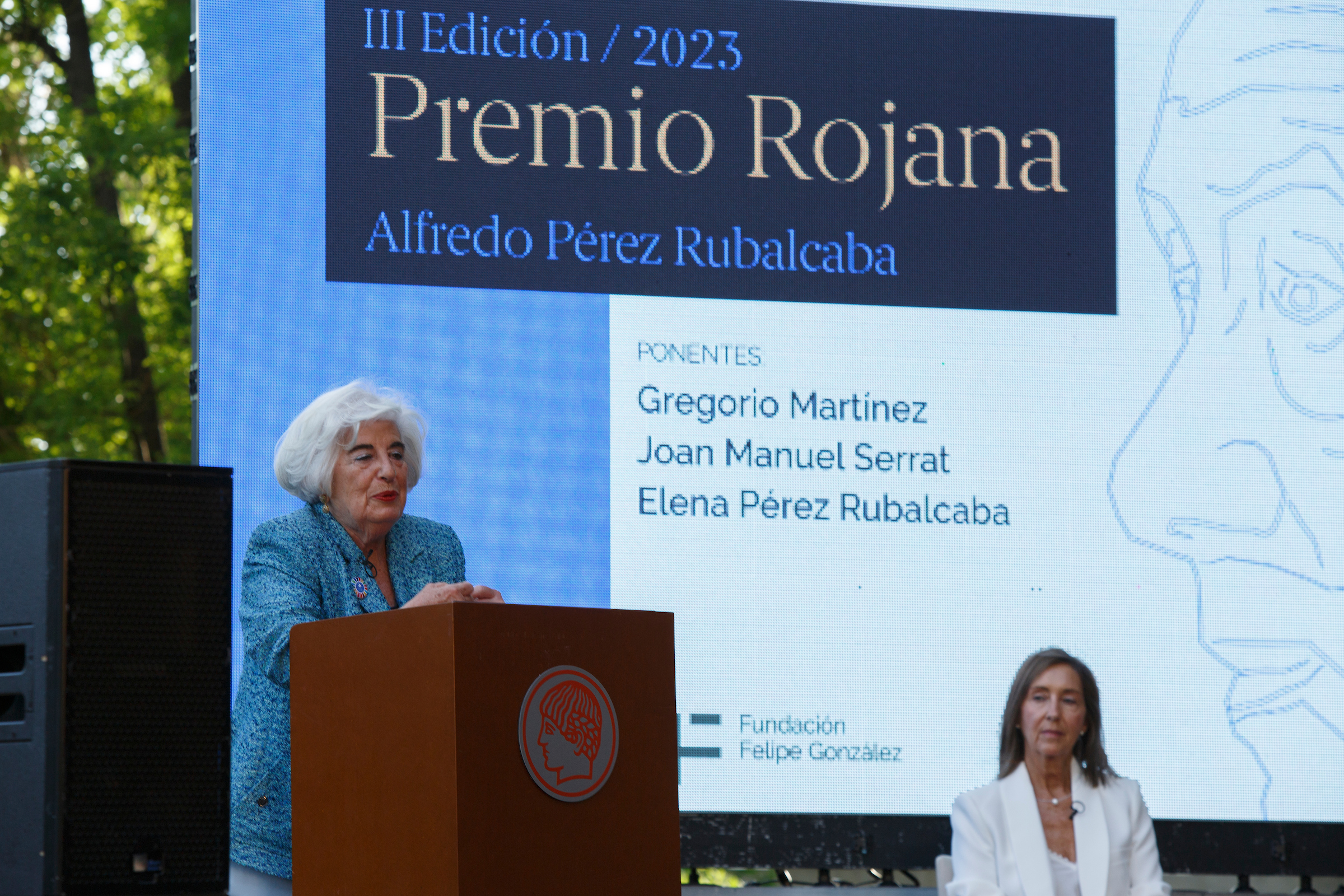 12/Junio/2023 Madrid.
Entrega del Premio Rojana de la Fundación Felipe González a Francisca Sauquillo.© JOAN COSTA